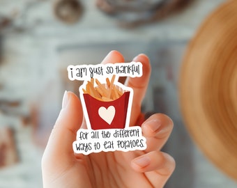 Fries Food Lover Sticker, Funny Stickers
