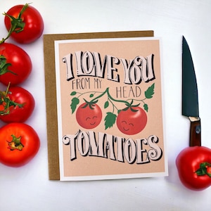 I love you card, anniversary card, cute pun greeting card, food puns