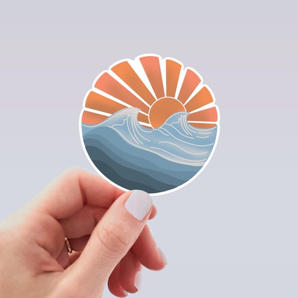 Ocean Sticker | Beach Decal | Waterproof Sticker | Water bottle Sticker | Laptop Decal | Gift for Beach Lover