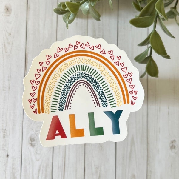 LGBTQ Sticker Ally Sticker for Pride Month Decal for Inclusivity Gift for LGBTQ Ally for Inclusivity Decal for Equality Gift Rainbow Decal