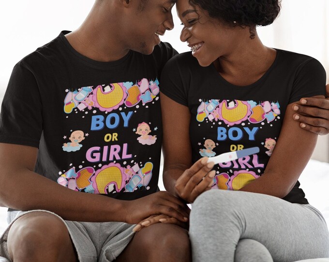 Gender Reveal Shirt Pregnancy Announcement Shirt Baby Shower Shirt He ...