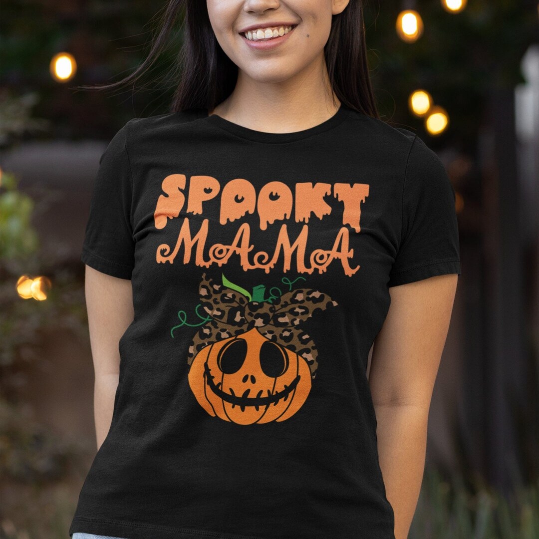 Spooky Mama Pumpkin Bandana Halloween Shirt, Mom Halloween Shirt, Cute