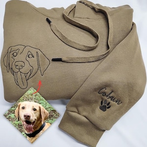 Embroidered Dog Hoodie,Personalized one-line Pet Hoodie,Dog Mom Sweater,Custom Unisex Embroidered Hoodie,Special Birthday Gift for Dog Dad