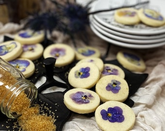 Artisan Edible Pansy Flower Cookies – Handcrafted, Gift-Wrapped Gourmet Treats