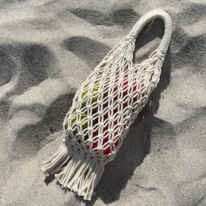 Macrame Net Bag, Beach Bag, Small Market Bag