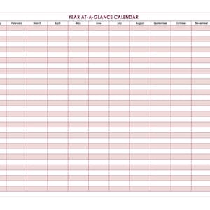 Year at-a-glance calendar
