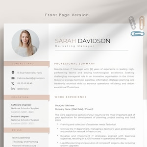 CV Template Canva, Apple Pages, Microsoft Word, Professional Resume Template, CV Professional, Modern Resume Template, Executive Resume