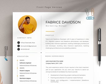 CV Template Canva, Apple Pages, Microsoft Word, Professional Resume Template, CV Professional, Modern Resume Template, Executive Resume