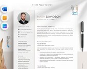 Resume Apple Pages template, canva, Microsoft Word, Professional Resume Template, CV Professional, Modern Resume Template, Editable online