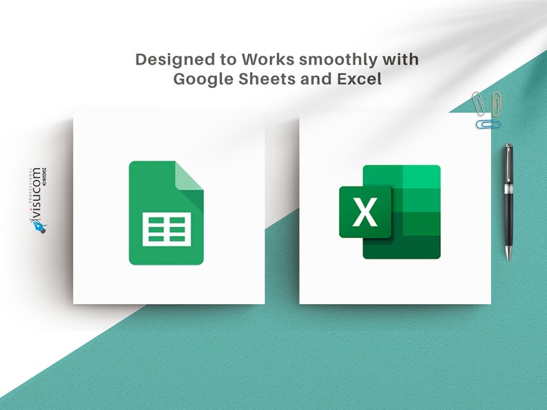 May include: Two icons on white backgrounds. The icon on the left is a green Google Sheets document icon. The icon on the right is a green Microsoft Excel icon.