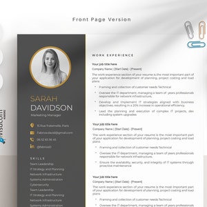 Cv Template Microsoft WORD, Apple Pages, CANVA  Resume Template with photo, cv Professional, Modern RESUME Template, Executive Resume