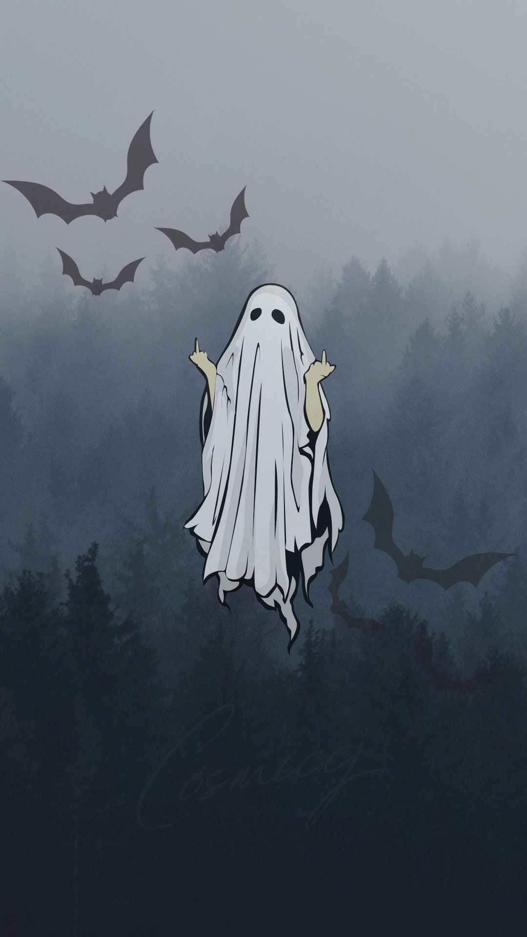 FU Ghost Halloween Wallpaper - Etsy Ireland