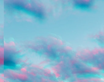 Cotton Candy Clouds- Digital Phone Wallpaper