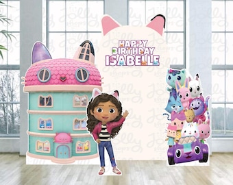 Gabby&#39;s Dollhouse Cakey Kitty Fairy Catnip Mercat Pillow Cat Candy Decorations Decor Arch Backdrop  Birthday Themed Party Yard Sign Cutouts