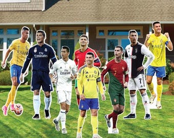Life Size Soccer Player Celebrity Photo Props FPF RMCF JFC Real Madrid Portugal Ronaldo Themed Party Decorations Yard Sign Cut Outs