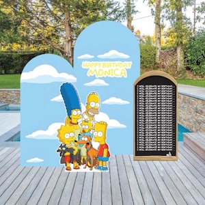 The Simpsons Sky Lisa Bart Birthday Party Event Arch Backdrop Photo Booth Prop Kids Themed Party Indoor Outdoor Decoration Yard Sign Cut Out