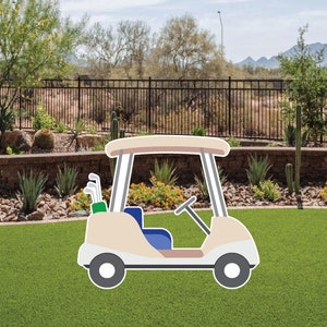 Golf Cart Photo Prop Golfing Baby Shower Gender Reveal Clubs Themed Party Decoration Yard Sign Cut Out