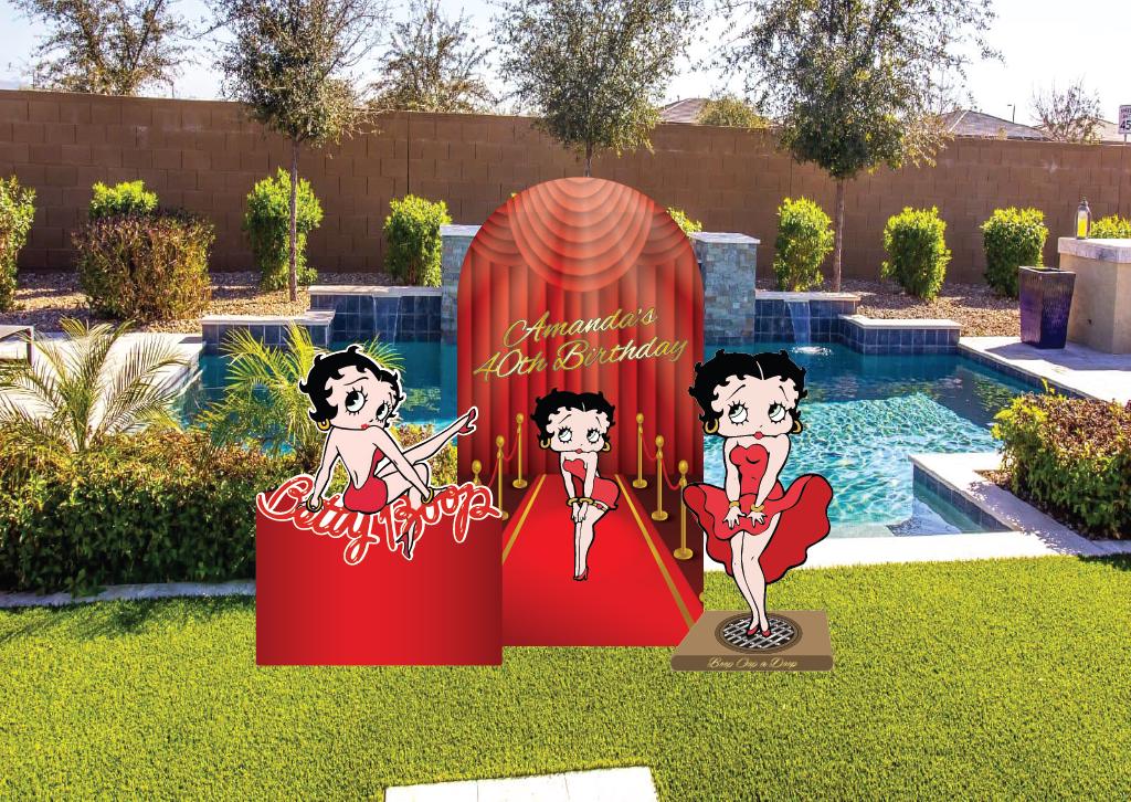Betty Boop Glam Dress Up Birthday Party Event Arch Backdrop Photo Booth Prop Cake Wall Themed Indoor Outdoor Decoration Yard Sign Cut Out