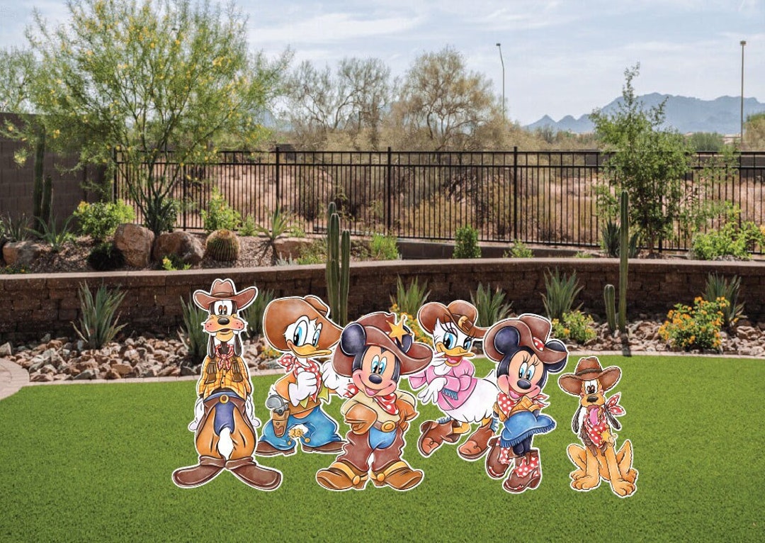 Mickey and Friends Cowboys Watercolor Western Minnie Mouse Daisy Duck ...