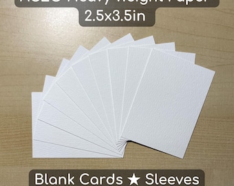 ACEO Starter Kit - Art Card Blanks with Protective Sleeves - Heavyweight Watercolor Paper 140lb 2.5x3.5in Mini Art Tiny Painting