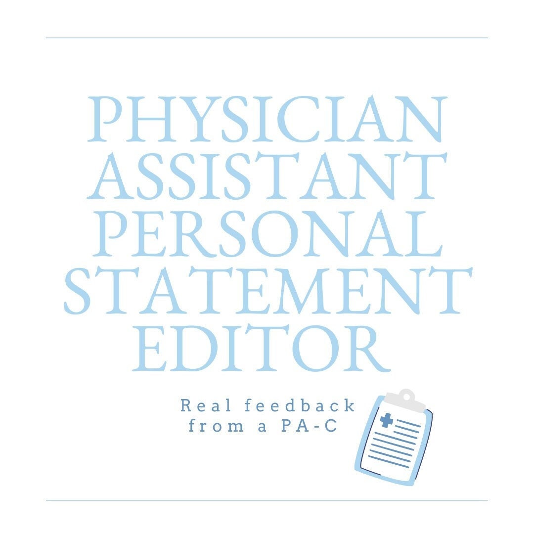 Physician Assistant Personal Statement Editor Etsy