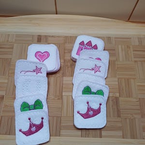 Memory "Prinzessin" - 18 Karten - gestickt - Upcycling - Handarbeit #144