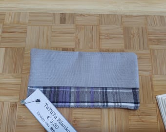 TaTüTa Taschentücher-Tasche - Grau/Lila - Upcycling - Unikat - Handarbeit #452