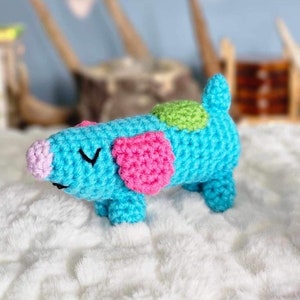CUSTOM Long Dog Plush / Crochet Dog Amigurumi / Pick Your Colors / Handmade Crochet Doggy / Kids Game / Hidden Long Dog Game /