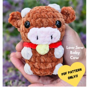 Highland Cow Crochet Pattern: Easy Amigurumi PDF Tutorial (Low Sew)
