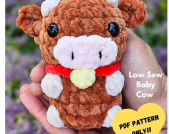 Virkmönster för höglandsko / Amigurumi-mönster för ko / Enkel virkad plysch med låg sömnad / Förberedelseidéer för virkmarknaden / Virkad amigurumi för ko
