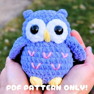 Cute Owl Crochet Pattern / Low Sew Amigurumi Pattern / Handmade Owl Bird Plushie / Bird Owl Pattern PDF / Crochet Market Prep Idea