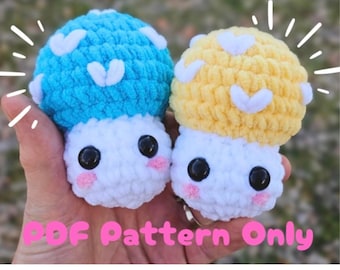No Sew Mushroom Crochet Pattern / Amigurumi Mushroom Plush / Chunky Mushroom Toy / Crochet Mushroom Pattern / Easy Crochet Pattern