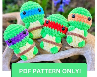 Low Sew Turtle Crochet Pattern / Easy Beginner PDF / Amigurumi Plush / Handmade Turtle Toy Stuffed Animal Pattern / Digital File