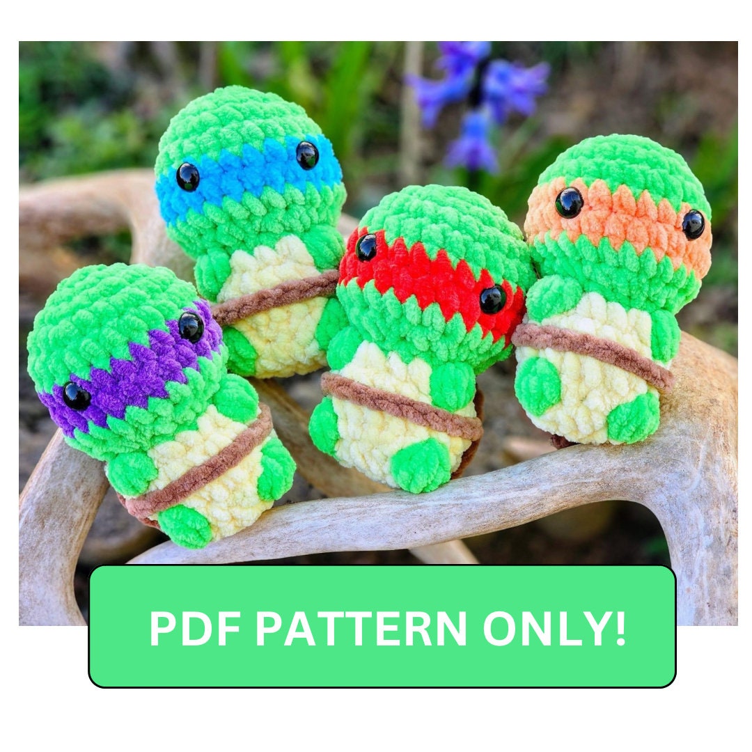 Turtle Ninja Crochet Pattern / Low Sew PDF / 90s Nostalgia / Beginner ...