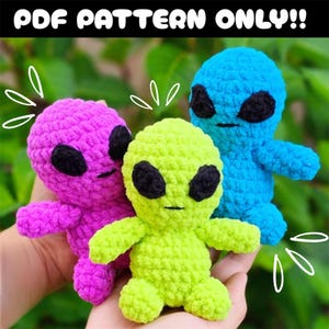 Cool Alien Crochet Pattern / Halloween Amigurumi Plush Alien / Handmade Alien Toy / Stuffed Animal Pattern / Digital Download PDF