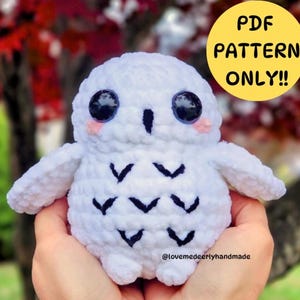 Snowy Owl Crochet Pattern / Low Sew Amigurumi Owl Pattern / Crochet Owl Bird Plushie / Cute Owl Pattern PDF / Handmade Owl Gift
