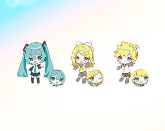 Hatsune Miku/Kagamine Rin and Len 2.5&quot; Acrylic Keychains [DOUBLE SIDED]