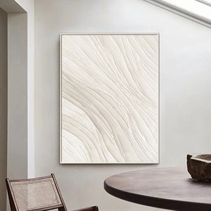 Beige Strukturierte Abstrakte Malerei auf Leinwand Neutral Wabi Sabi Malerei Moderne Textur Kunst Beige Abstrakte Minimalistische Malerei Skandinavische Kunst