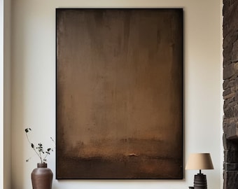 Large Original Brown Abstract Art Brown Landscape Abstract Painting Brown Wabi-Sabi Painting Brown Minimalist Wall Painting Brown Wall Decor