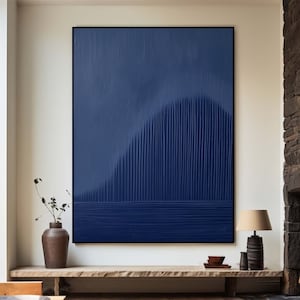 Grande azul moderno e minimalista arte azul pintura abstrata azul textura arte da parede azul sala de estar decoração da parede azul pintura de parede azul boho arte