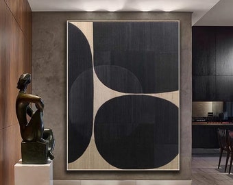 ベージュ ブラック 侘び寂び ウォールアート ベージュ ブラック ミニマリスト 抽象画 ブラウン 抽象画 ブラック ニュートラル ウォールデコ テクスチャ ウォールアート