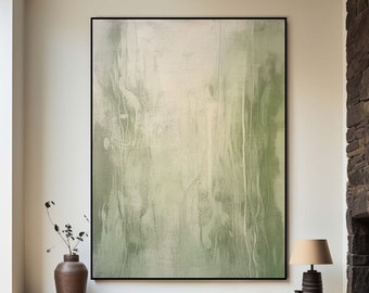 「濡れ葉」抽象画 原画 モダンアート グリーン F4 原画 『森の輝き』光 輝き 森 木 空 樹木 春 緑 自然 おしゃれ 抽象画