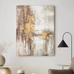 Beige Gold Minimalist Abstract Painting Gold Abstract Painting Beige Abstract Painting Beige Wabi Sabi Wall Art Framed Canvas Art Wall Art