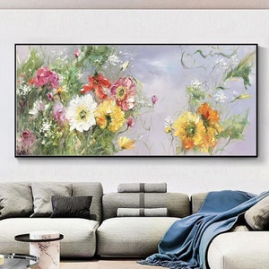 Large Original Yellow Flower Oil Painting on Canvas, 3D Blossom Flower, Floral Acrylic Painting Modern Decor Living Room Wall Art Home Decor