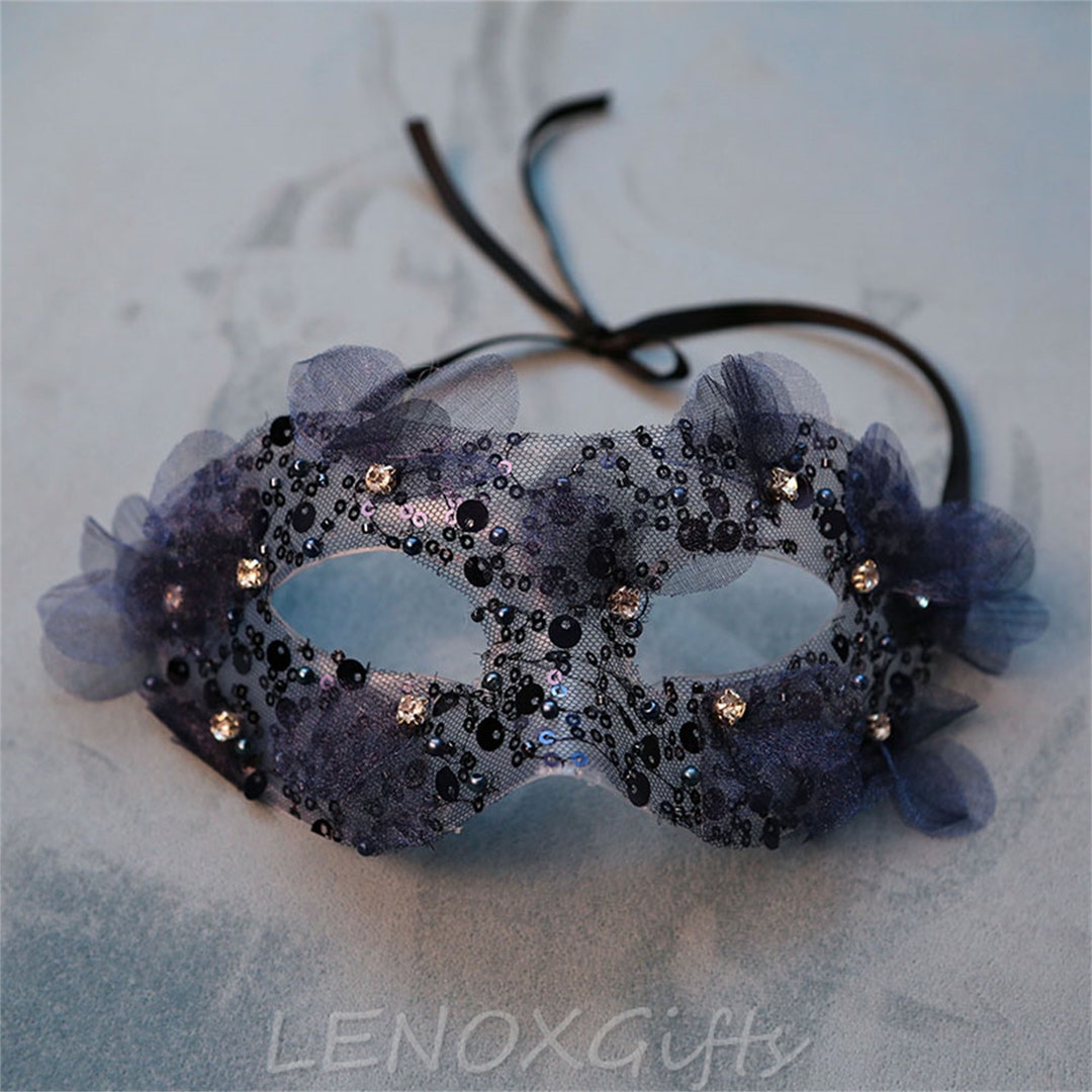 MIST Dark Purple Masquerade Mask Sequined Mask Mysterious Eye Mask