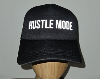 Czapka odblaskowa Hustle Mode, czapka z siateczki Trucker, idealna na noc, limitowana ilość