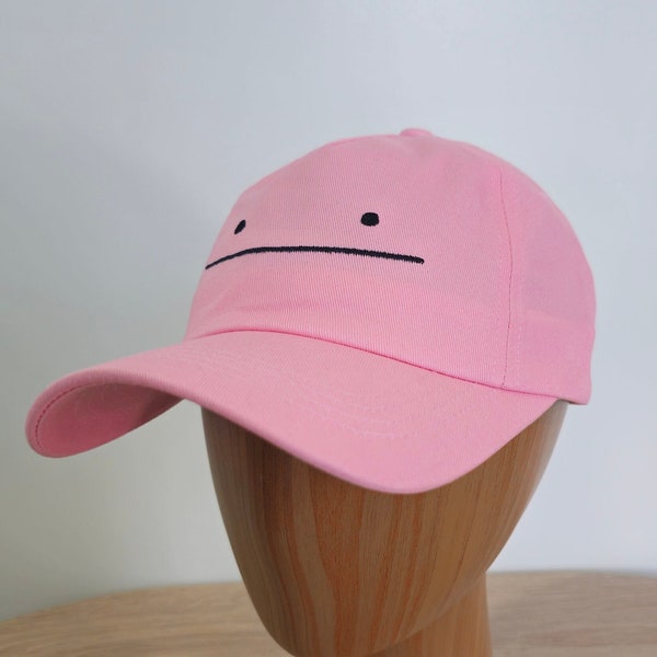 Pokemon Ditto Hat Embroidered Cap, Pink, Cotton