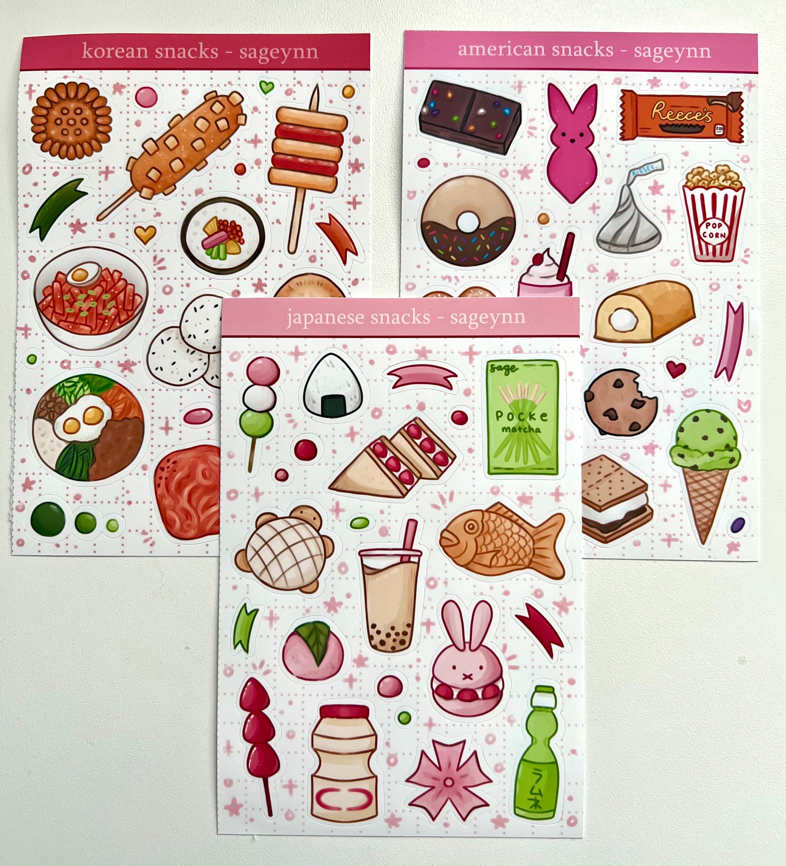 American Snacks Sticker Sheet - Etsy