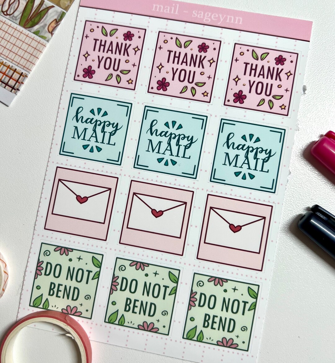 Mail Sticker Sheet - Etsy