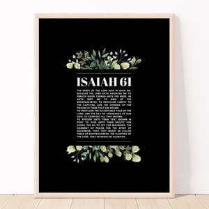 Isaiah 61:1-3 KJV Printable Wall Art | Modern Christian Home Decor | Proclaim good news to the poor